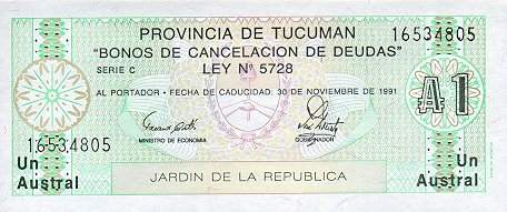 *1 Austral Argentína 1991, Tucuman S2711b - Kliknutím na obrázok zatvorte -