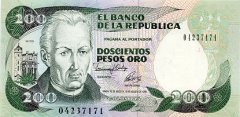 *200 Pesos Oro Kolumbia 1992, P429A UNC - Kliknutím na obrázok zatvorte -