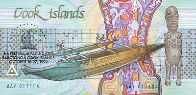 *3 Doláre Cookove ostrovy 1992 UNC - Kliknutím na obrázok zatvorte -