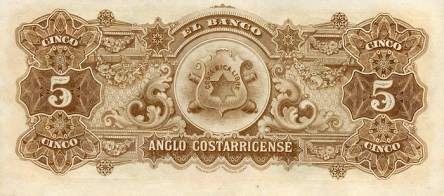 *5 Colon Kostarika 1911, špec. vyd. Ps122r UNC - Kliknutím na obrázok zatvorte -