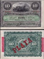 *10 Pesos Kuba 1896 P49d PLATA XF - Kliknutím na obrázok zatvorte -