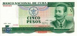 *5 Pesos Kuba 1991, P108 UNC - Kliknutím na obrázok zatvorte -