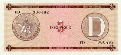 *3 Pesos Cuba D2 FX33 UNC - Kliknutím na obrázok zatvorte -