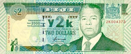 *2 fidžijské doláre Fidži 2000, P102 UNC - Kliknutím na obrázok zatvorte -