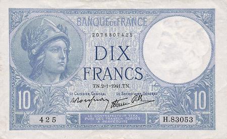 *10 Frankov Francúzsko 1939-40, P84 AU - Kliknutím na obrázok zatvorte -