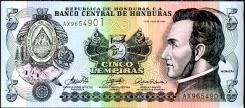 *5 Lempiras Honduras 2006, P91 UNC - Kliknutím na obrázok zatvorte -