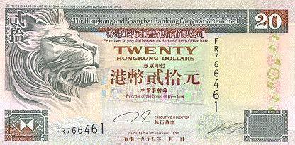*20 Dolárov Hongkong 2001 P201 UNC - Kliknutím na obrázok zatvorte -