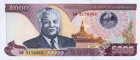 *5000 Kip Laos 2003 P34b UNC - Kliknutím na obrázok zatvorte -