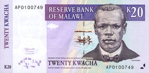 *20 Kwacha Malawi 1997, P38b UNC - Kliknutím na obrázok zatvorte -