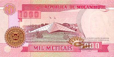*1000 Meticias Mozambik 1991, P135 UNC - Kliknutím na obrázok zatvorte -