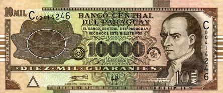 *10 000 Guaranies Paraguaj 2008, P224c UNC - Kliknutím na obrázok zatvorte -