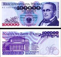 *100 000 Zlotych Poľsko 1993, P160 UNC - Kliknutím na obrázok zatvorte -