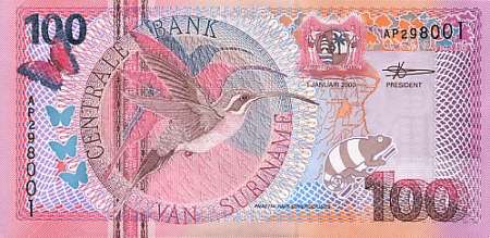 *100 Gulden Surinam 2000, P149 UNC - Kliknutím na obrázok zatvorte -