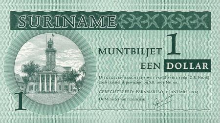 *1 Dolár Surinam 2004 P155 UNC, Muntbiljet - Kliknutím na obrázok zatvorte -