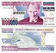 *1 000 000 Lír Turecko 2002, P213 UNC - Kliknutím na obrázok zatvorte -