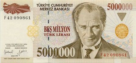 *5 000 000 Lír Turecko 1997, P210 UNC - Kliknutím na obrázok zatvorte -