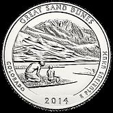 *25 Centov USA 2014 S, Great Sand Dunes - Kliknutím na obrázok zatvorte -