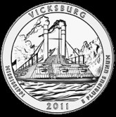 *25 Centov USA 2011P Vicksburg America the Beautiful Quarter - Kliknutím na obrázok zatvorte -