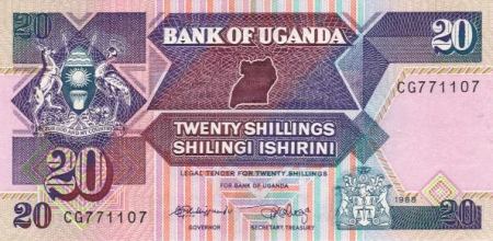 *20 Shillings Uganda 1987-8, P29 UNC - Kliknutím na obrázok zatvorte -