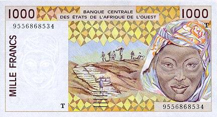 *1000 Frankov Západná Afrika - Togo 1993-2001 UNC - Kliknutím na obrázok zatvorte -