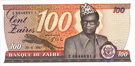 *100 Zaires Zaire 1985, P29b UNC - Kliknutím na obrázok zatvorte -