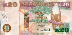 *20 Kwacha Zambia 2012, P52 UNC - Kliknutím na obrázok zatvorte -