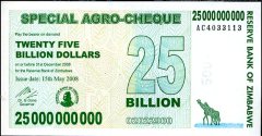 *25 miliárd Dolárov Zimbabwe 2008, P62 UNC - Kliknutím na obrázok zatvorte -
