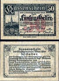 *50 Heller Rakúsko Kassenschein Wien 1921 UNC - Kliknutím na obrázok zatvorte -