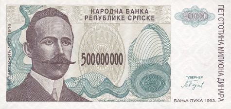 *500 000 000 Dinárov Bosna a Hercegovina (Srbsko) P158 UNC - Kliknutím na obrázok zatvorte -