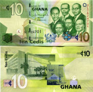 *10 Cedis Ghana 2007-17, P39 UNC - Kliknutím na obrázok zatvorte -