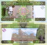 *500 Guinejských frankov Guinea 2012, P39b UNC - Kliknutím na obrázok zatvorte -