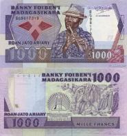 *1000 Frankov Madagaskar 1988, P72 UNC - Kliknutím na obrázok zatvorte -