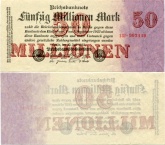 *50 000 000 nemeckých mariek Nemecko 1923, P97b UNC - Kliknutím na obrázok zatvorte -