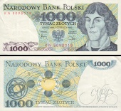 *1000 Zlotých Poľsko 1982, P146c UNC - Mikuláš Koperník - Kliknutím na obrázok zatvorte -