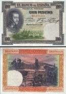 *100 Pesetas Španielsko 1925, P69c UNC - Kliknutím na obrázok zatvorte -