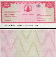 *5000 Dolárov Zimbabwe 2003, P16 UNC s razítkami - Kliknutím na obrázok zatvorte -