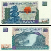 *20 Dolárov Zimbabwe 1997, P7 UNC - Kliknutím na obrázok zatvorte -