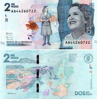 *2000 kolumbijských pesos Kolumbia 2016, P458a UNC - Kliknutím na obrázok zatvorte -