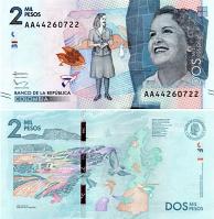 *2000 kolumbijských pesos Kolumbia 2015-22, P458 UNC - Kliknutím na obrázok zatvorte -