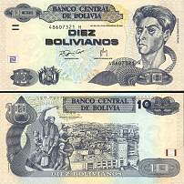*10 Bolivianos Bolívia 2001-2008, P233 UNC - Kliknutím na obrázok zatvorte -