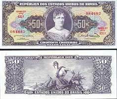 *50 Cruzeiros Brazília 1963, P179 UNC, Valor Legal - Kliknutím na obrázok zatvorte -