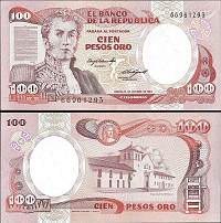 *100 Pesos Oro Kolumbia 1983-91, P426 UNC - Kliknutím na obrázok zatvorte -