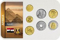 Sada 7 ks mincí Egypt 1 Piaster-1 Pound 1984-2021 v blistri - Kliknutím na obrázok zatvorte -