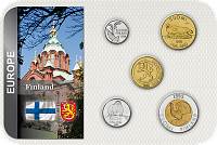 Sada 5 ks mincí Fínsko 10 Penniä - 10 Markkaa 1995 blister - Kliknutím na obrázok zatvorte -