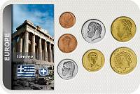 Sada 7 ks mincí Grécko 1 - 100 Drachmen 1982-2000 blister - Kliknutím na obrázok zatvorte -