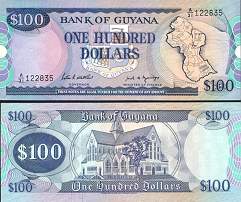 *100 Dolarů Guyana 1989 P28 UNC - Kliknutím na obrázok zatvorte -