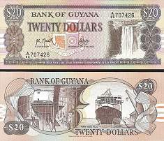 *20 guyanských dolárov Guyana 1988-1996 P27 UNC - Kliknutím na obrázok zatvorte -