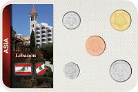Sada 5 ks mincí Libanon 25 - 500 Livres 1996 - 2009 blister - Kliknutím na obrázok zatvorte -