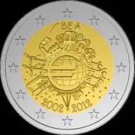 *2 Euro Belgicko 2012, 10. výročie zavedenia Eura - Kliknutím na obrázok zatvorte -
