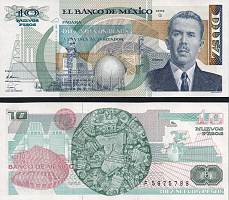 *10 Nuevos Pesos Mexiko 1992, P95 UNC - Kliknutím na obrázok zatvorte -